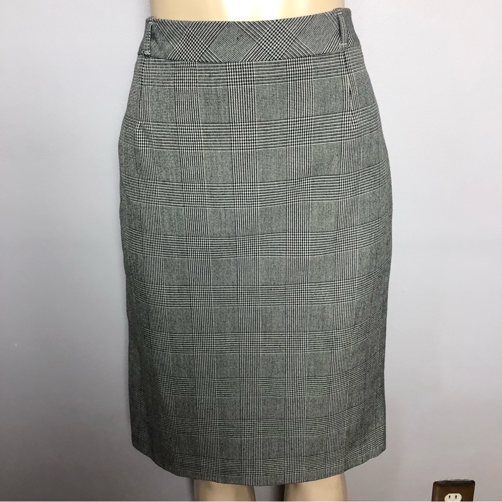 3 for $25 Black and White Glen Check Skirt